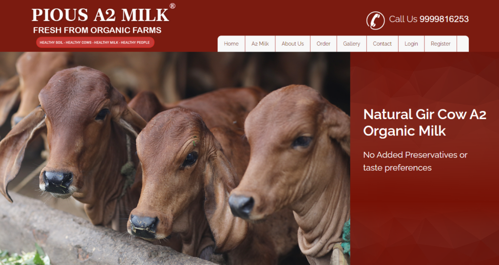 Pious Milk desi Gir cow A2 milk Noida Webicules Technology